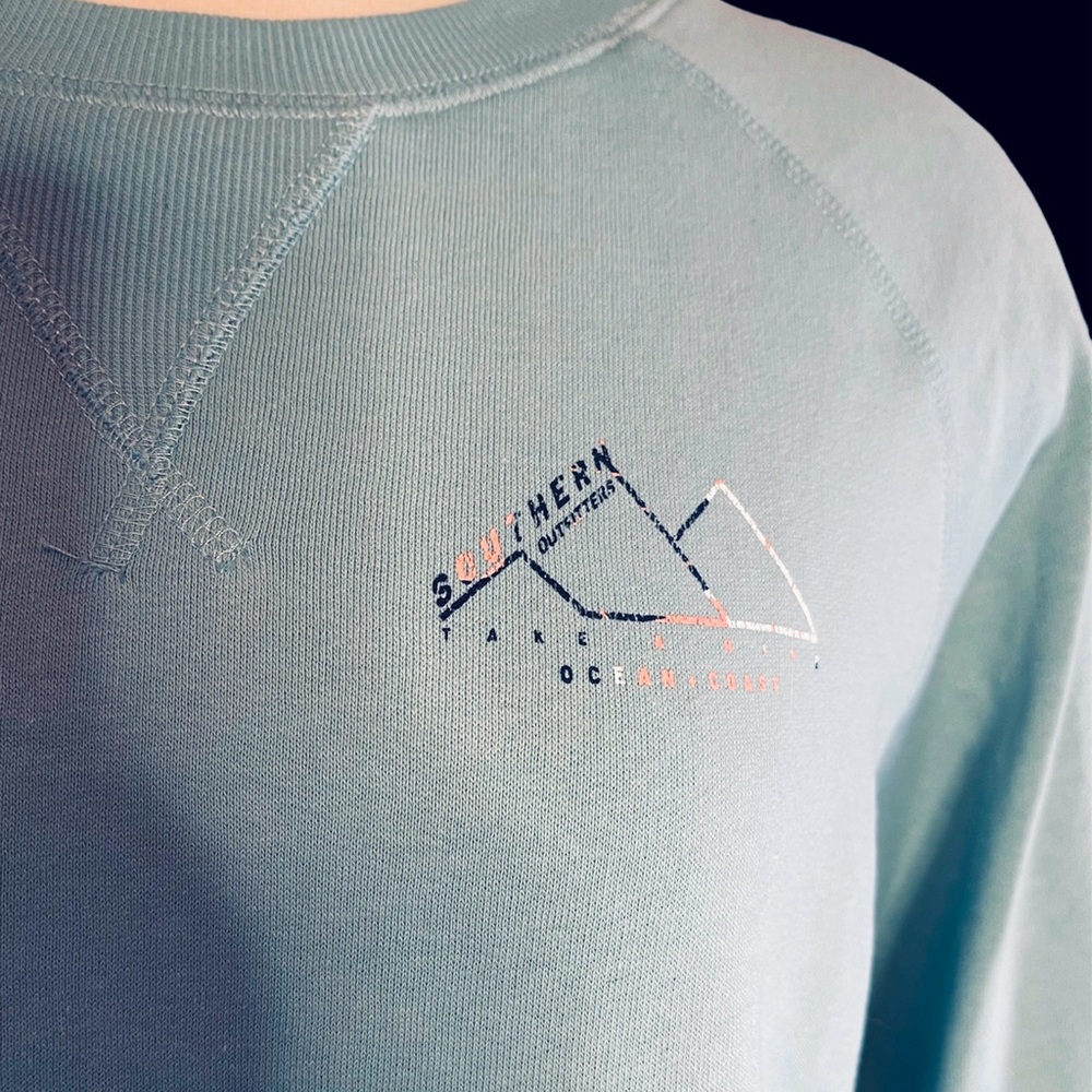 Ocean + Coast Size S Aqua Blue Green Sweatshirt Long Sleeve Shirt Top - Picture 2 of 5